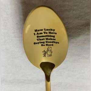 Winnie the Pooh and Piglet goldtone metal spoon. Everyone loves Winnie the Pooh.